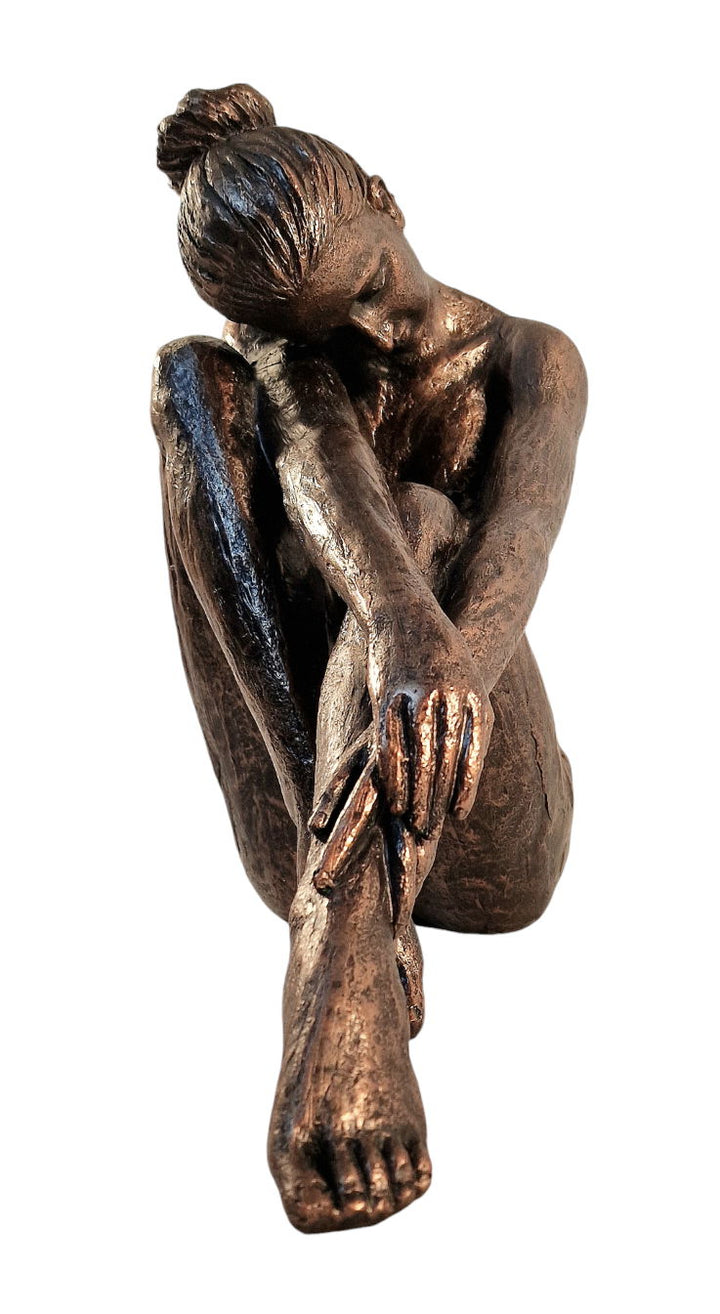 Sitting Woman Statue Bronze Style 41cm