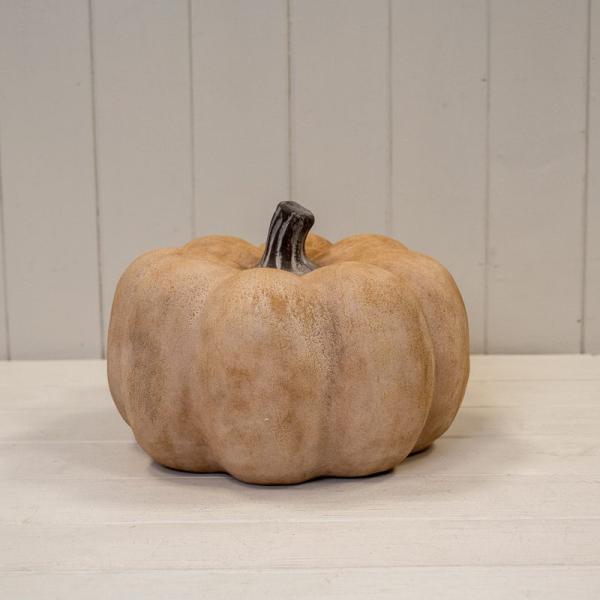 Ceramic Pumpkin Ornament - Pale Orange - Large