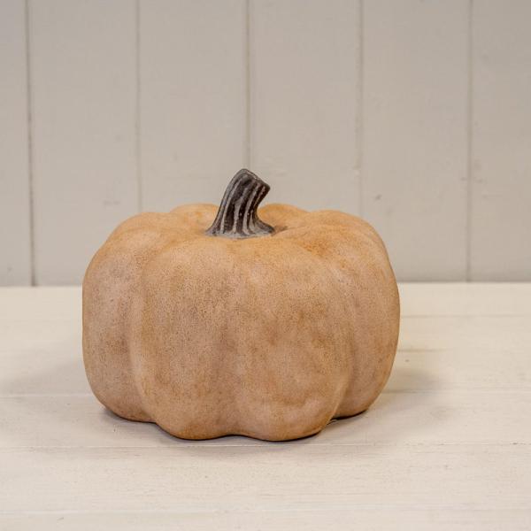 Ceramic Pumpkin Ornament - Pale Orange - Medium