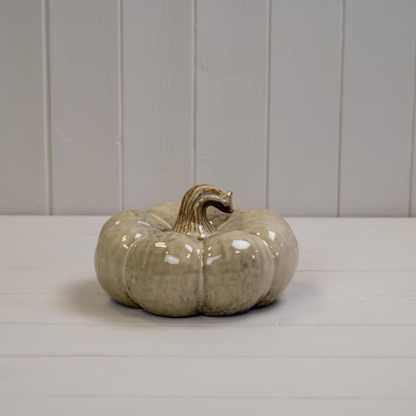 Mottle Ceramic Pumpkin Decoration - Beige