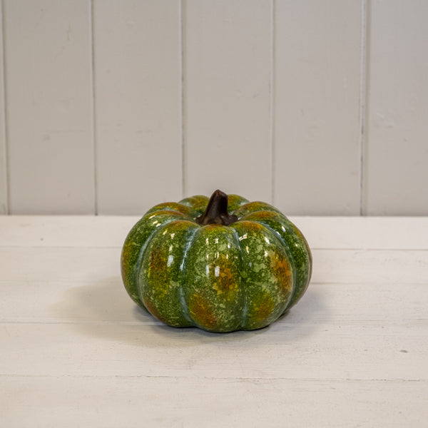 Ceramic Vintage Style Decorative Pumpkin - Green
