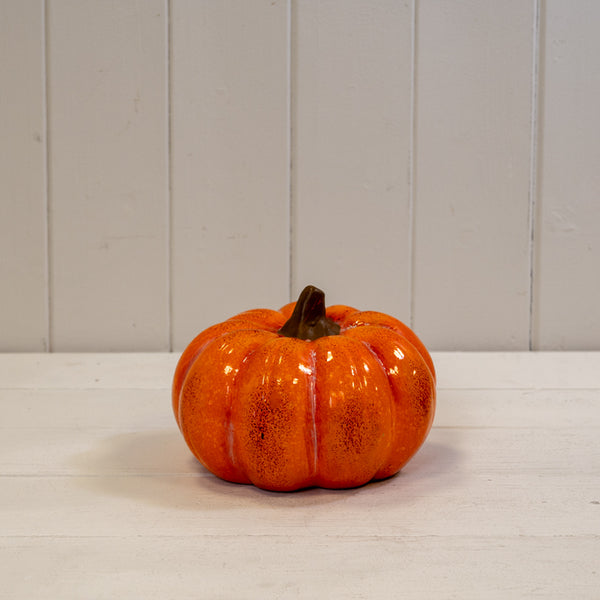 Ceramic Vintage Style Decorative Pumpkin - Orange