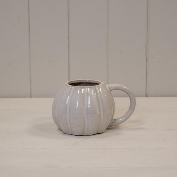 Ceramic Pumpkin Mug - White