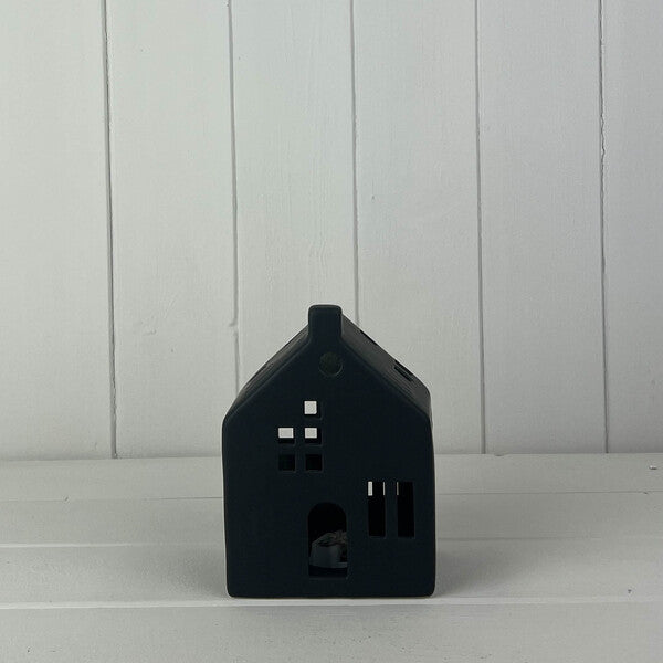 Black Glaze Ceramic House Tealight - Small