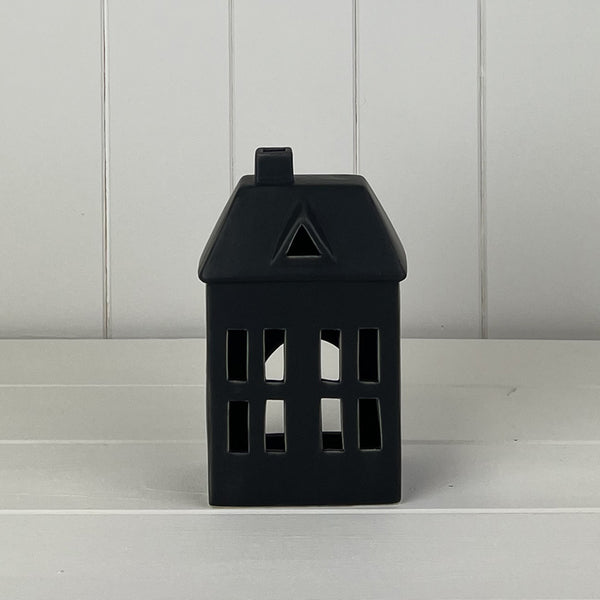 Black Ceramic House Tealight Holder - Small