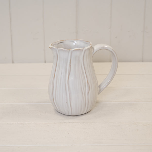 Petal Shape Natural Ceramic Jug - Small