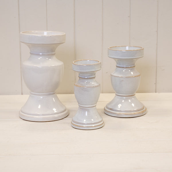 Natural Ceramic Candle Holder - Large