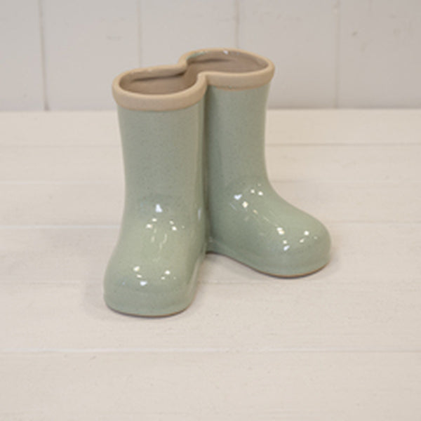 Ceramic Welly Boot - Sage Green - Large