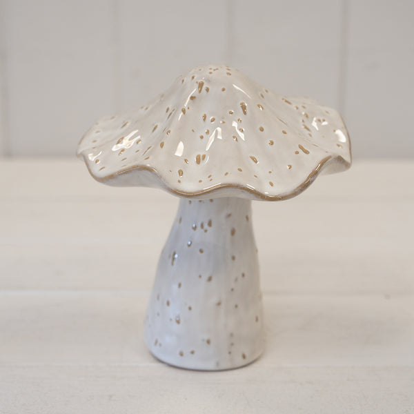 Stoneglazed Speckled Ceramic Ornament - Mushroom