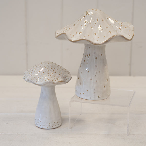 Stoneglazed Speckled Ceramic Ornament - Mushroom