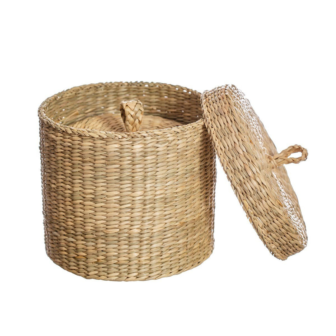 Seagrass Baskets With Lid - Set of 2