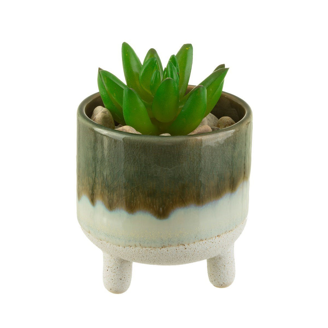 Earthy Green Ceramic Planter