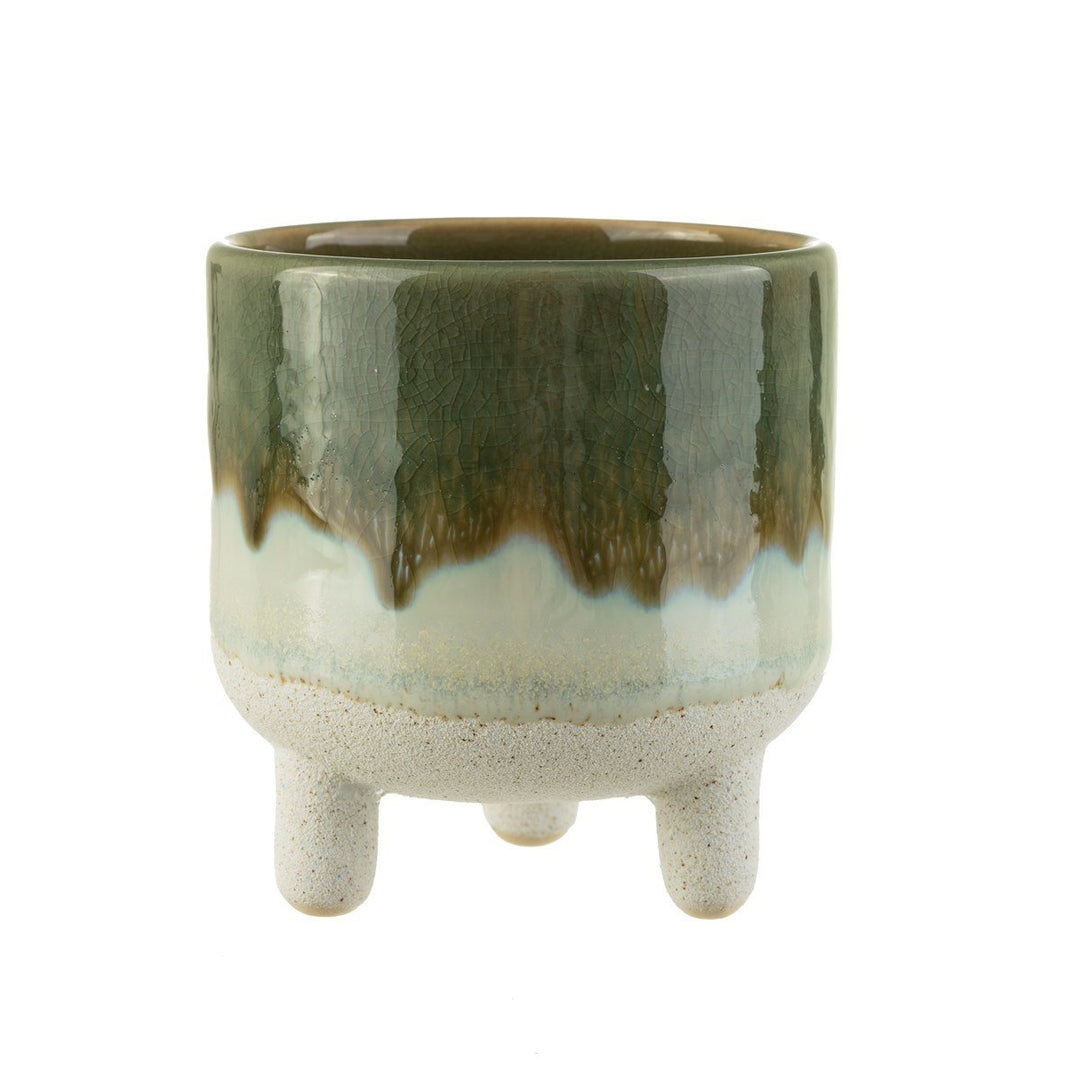 Earthy Green Ceramic Planter