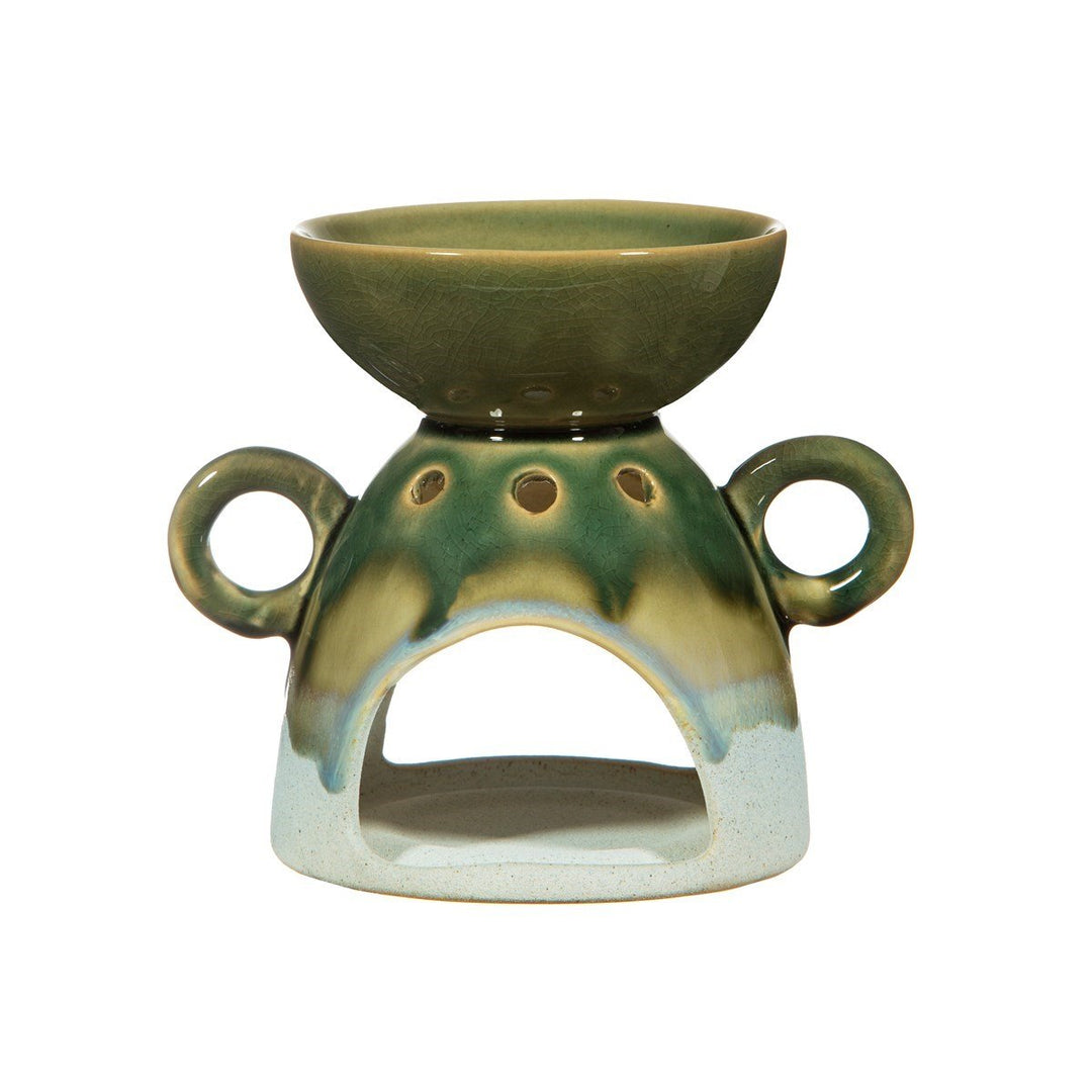 Green Glaze Stoneware Oil Burner