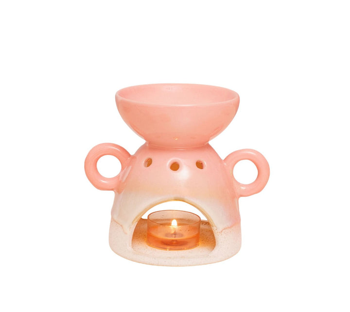 Elegant Pink Glaze Stoneware Oil Burner