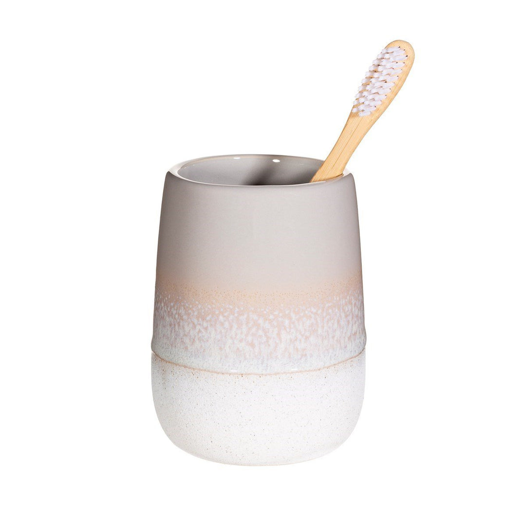 Ethereal Grey Glaze Stoneware Toothbrush Holder