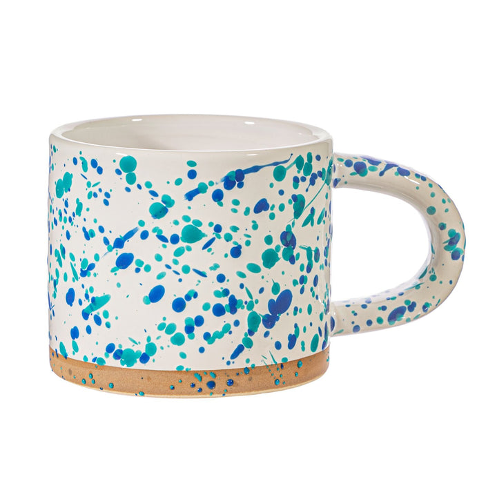 Turquoise and Blue Splatterware Mug