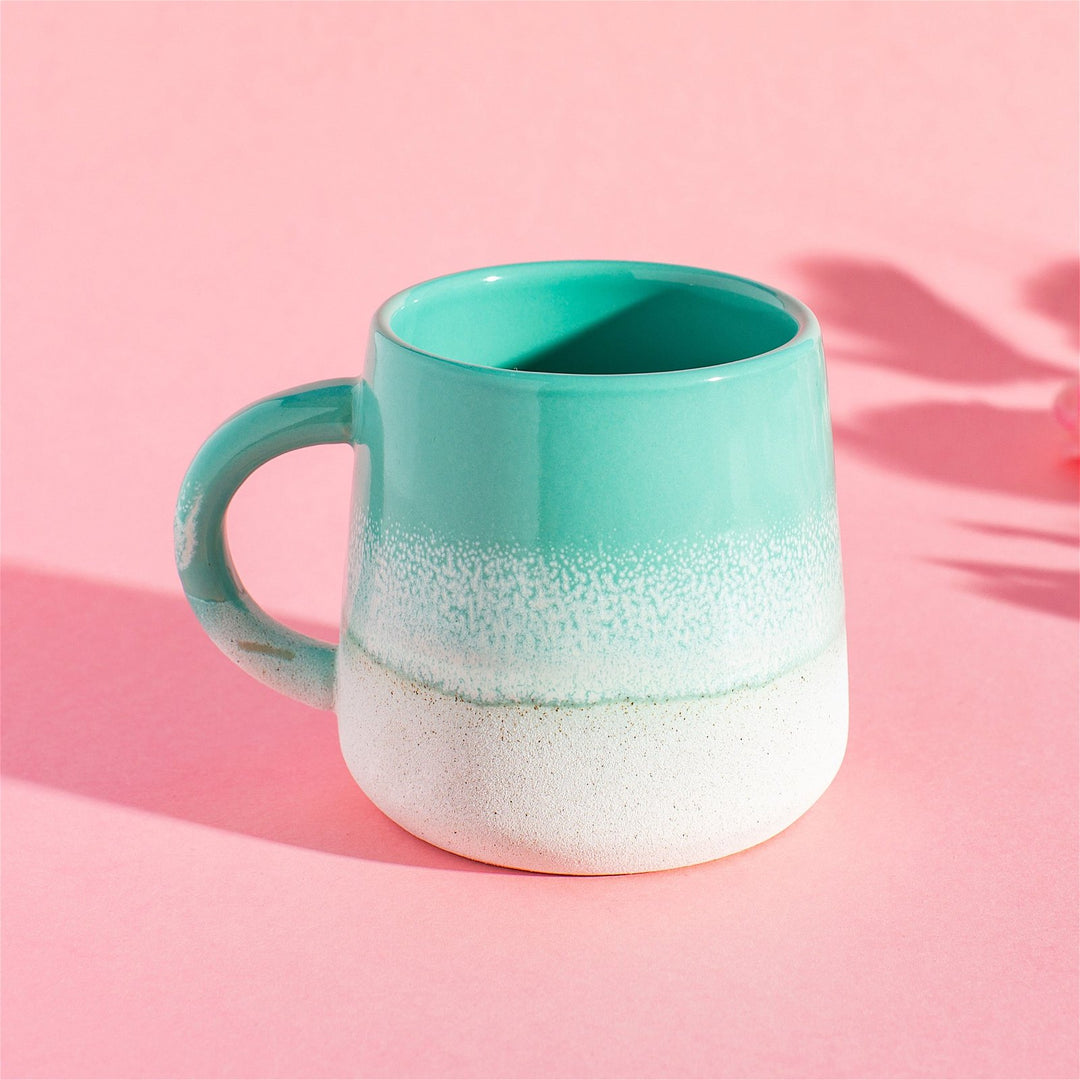 Bohemian Mint Green Glaze Stoneware Mug