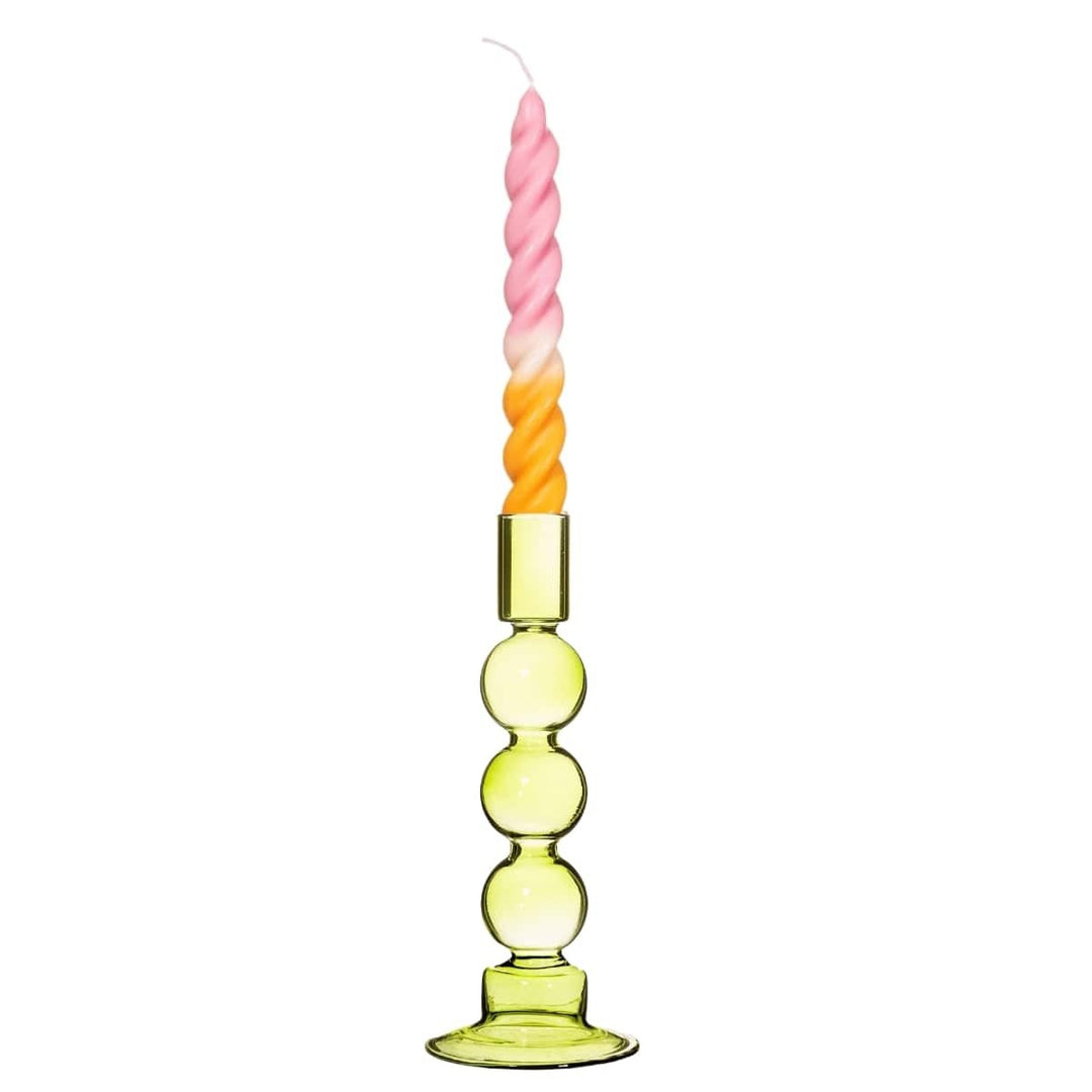 Whimsical Olive Bubble Candleholder