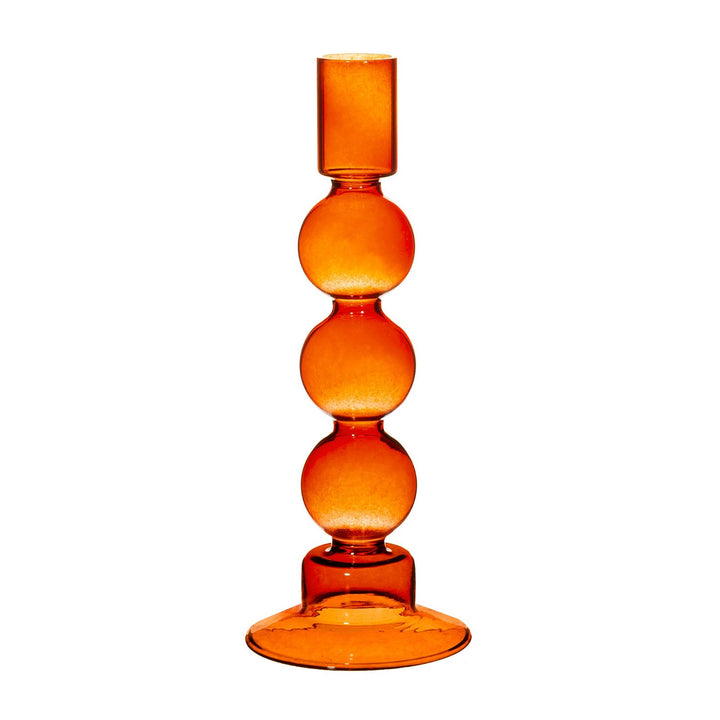 Vibrant Red Glass Bubble Candleholder