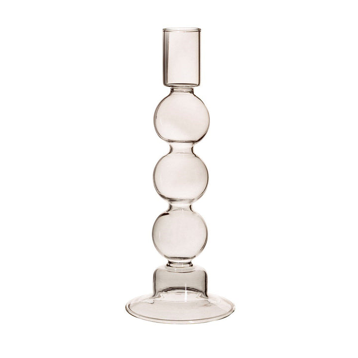 Elegant Grey Glass Bubble Candleholder