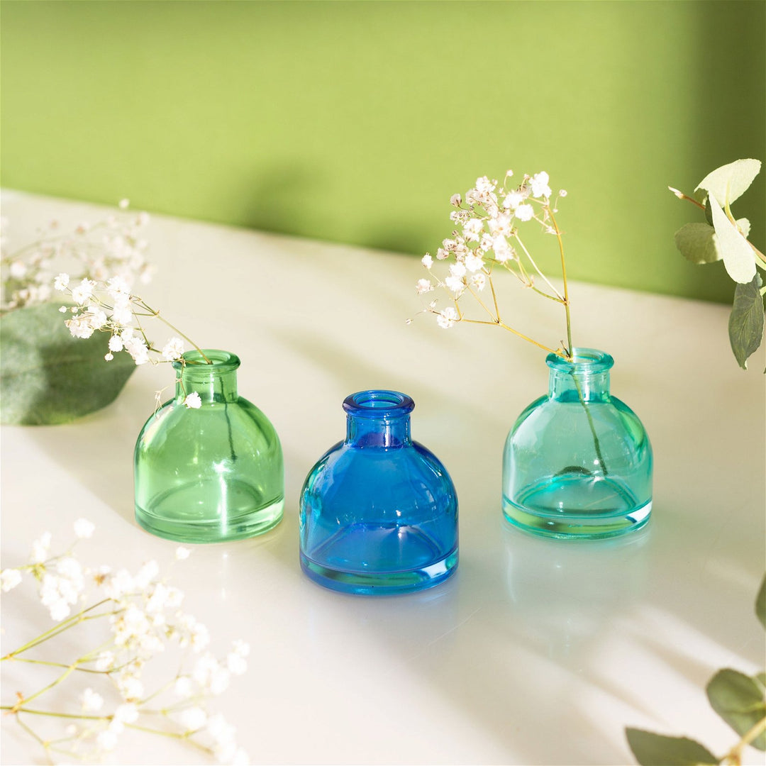 Cool Toned Mini Bud Vases - Set of 3