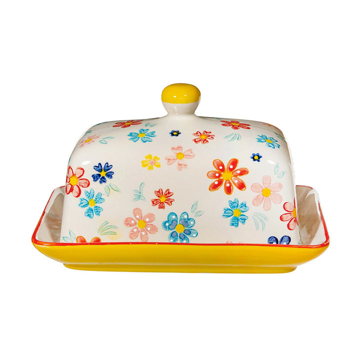 Folk Floral Butter Dish