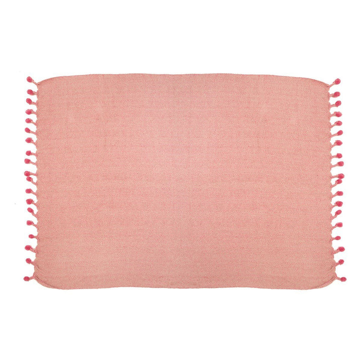 Nevada Pink Herringbone Blanket Throw