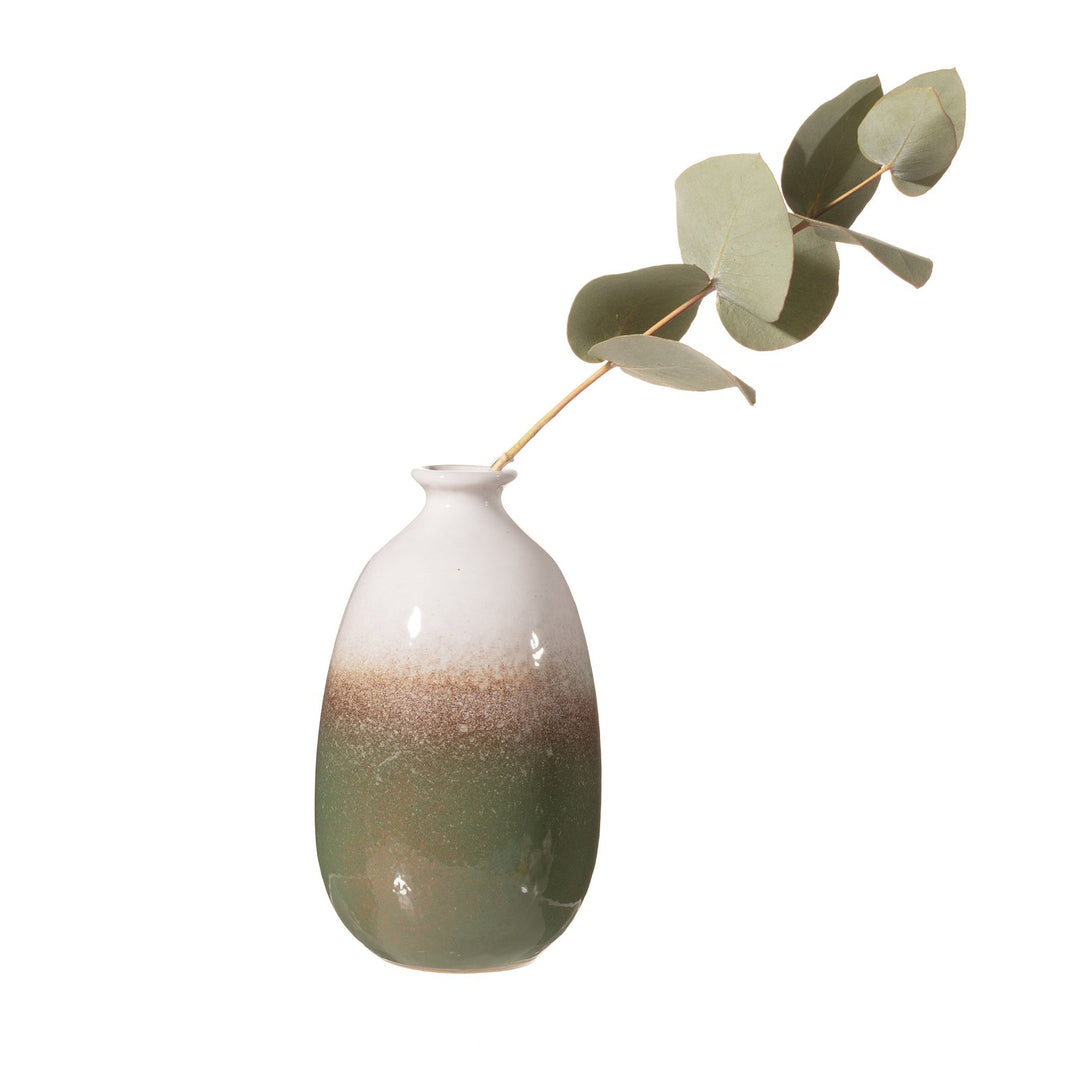 Earthy Green Stoneware Vase