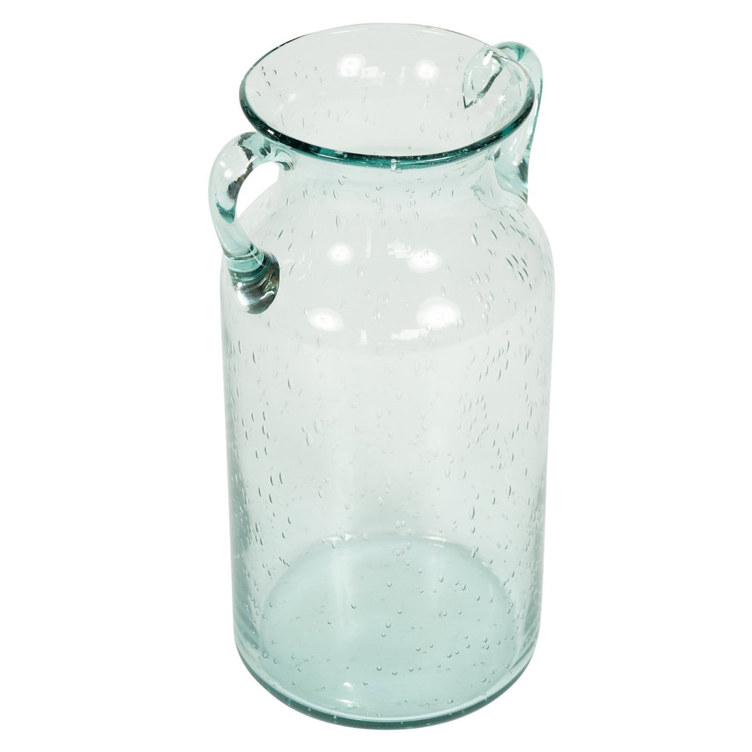 Glass Flower Vase with Handles Daisy Bubble Design 25cm