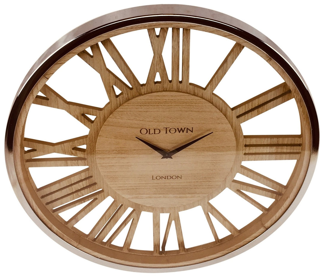 Wooden Clock With Glass Cover 48cm