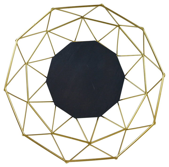 Golden Geometric Style Wire Bowl