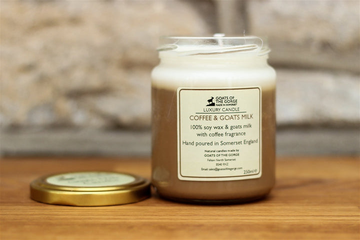 Goats Milk Coffee Scented Candle - 100% Soy Wax - Made in the UK