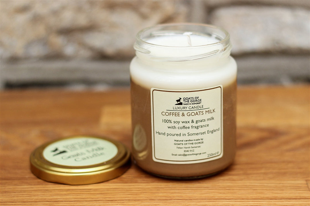 Goats Milk Coffee Scented Candle - 100% Soy Wax - Made in the UK