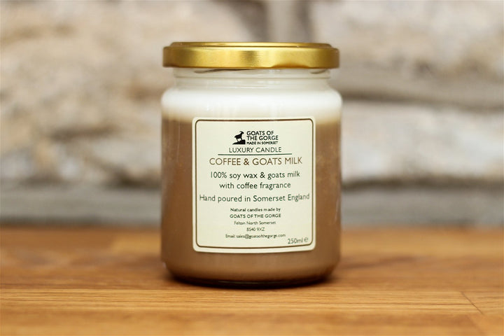 Goats Milk Coffee Scented Candle - 100% Soy Wax - Made in the UK