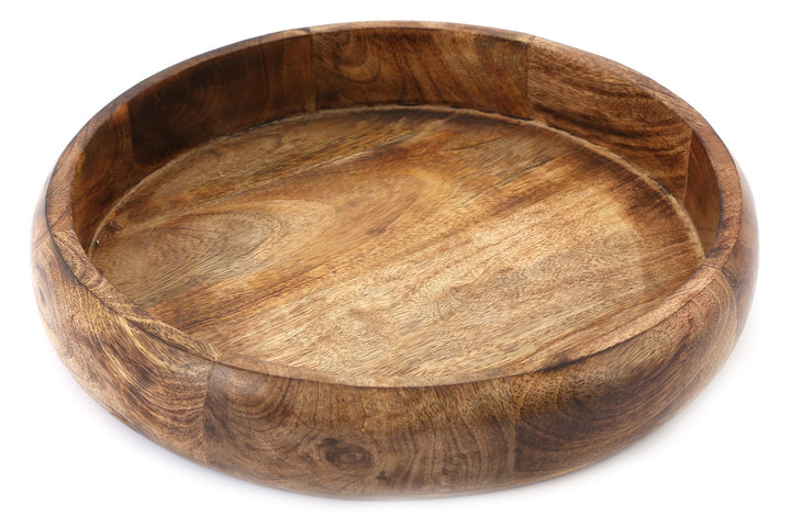 Shallow Wooden Storage Bowl - 34cm