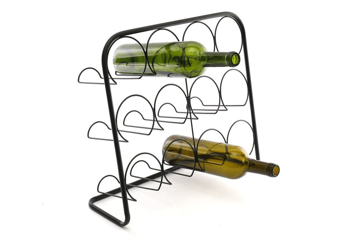 Black Metal Wire 12 Wine Bottle Holder