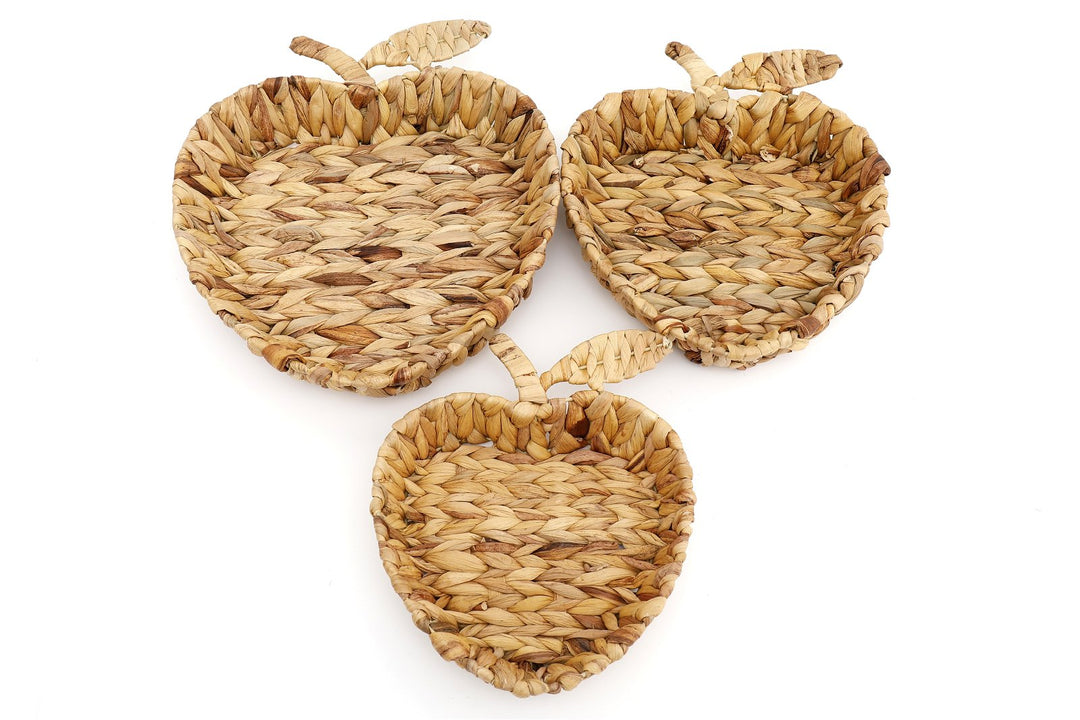 Rattan Apple Shape Basket Trays