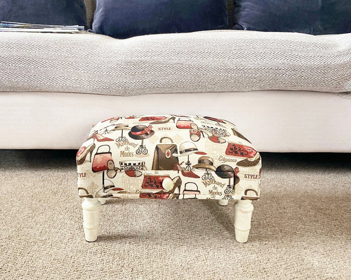 Ladies Fabric Footstool with Storage Drawer