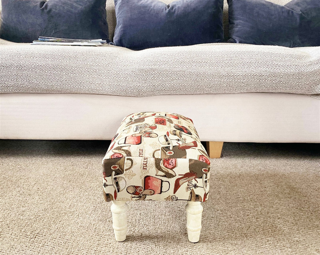 Ladies Fabric Footstool with Storage Drawer