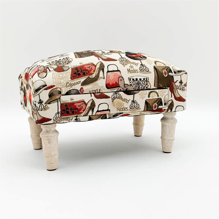 Ladies Fabric Footstool with Storage Drawer