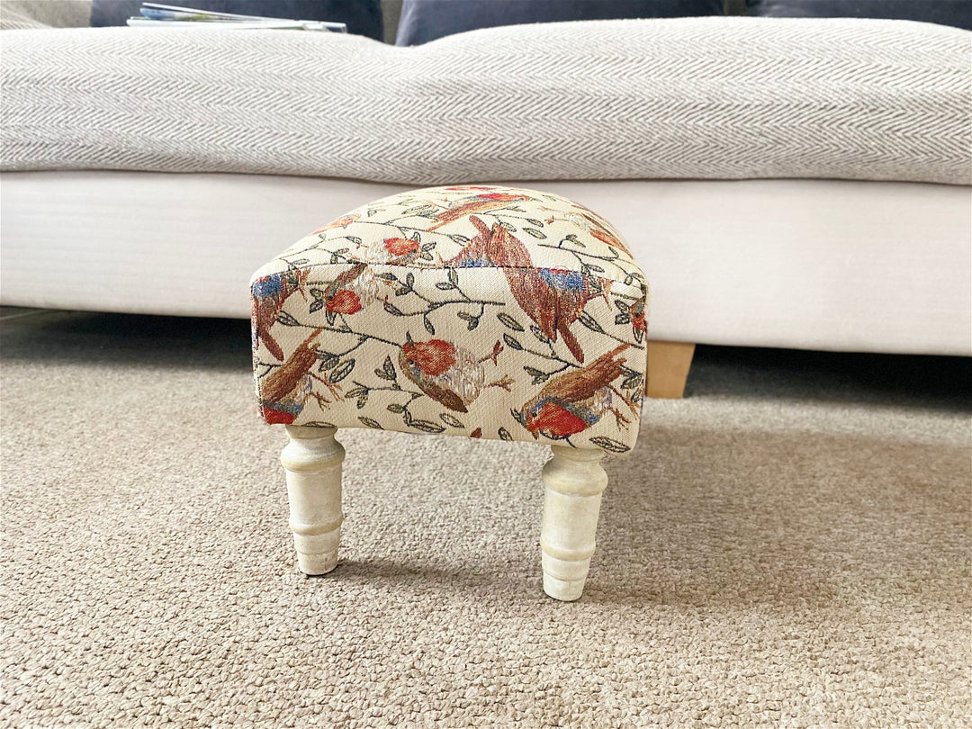 Robin Themed Fabric Footstool with Storage Drawer