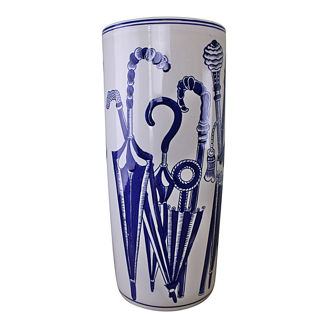 Umbrella Stand, Vintage Blue & White Umbrellas Design