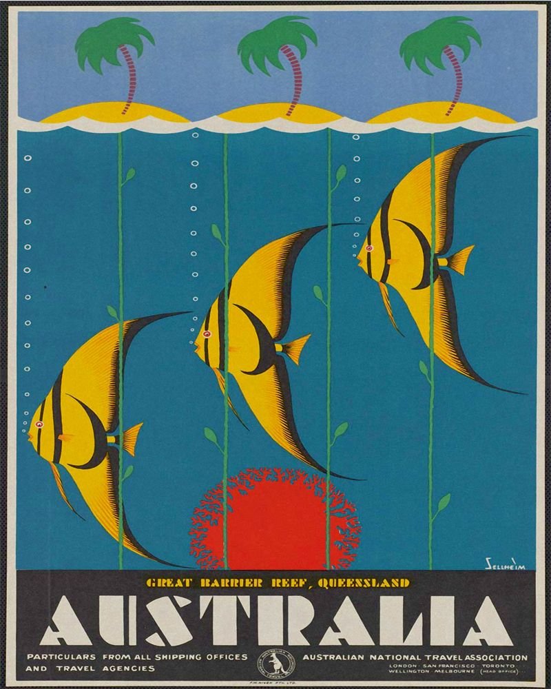 Vintage Metal Sign - Retro Advertising - Australia Fish