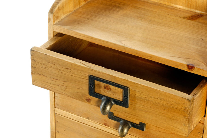 3 Drawers Rustic Wood Storage Organizer