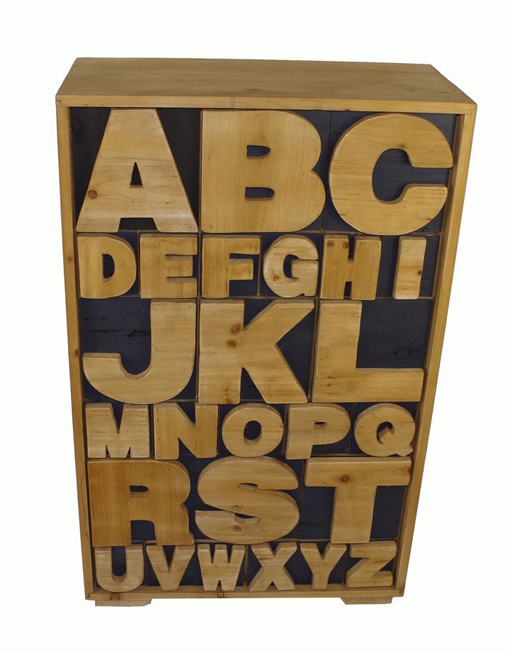 Alphabet Themed Set of Wooden Storage Drawers