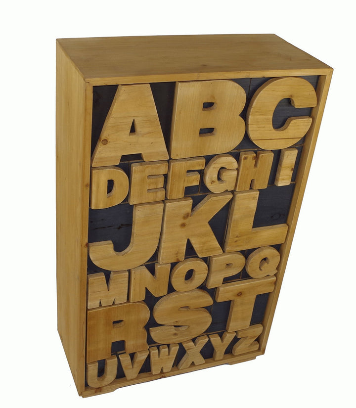 Alphabet Themed Set of Wooden Storage Drawers