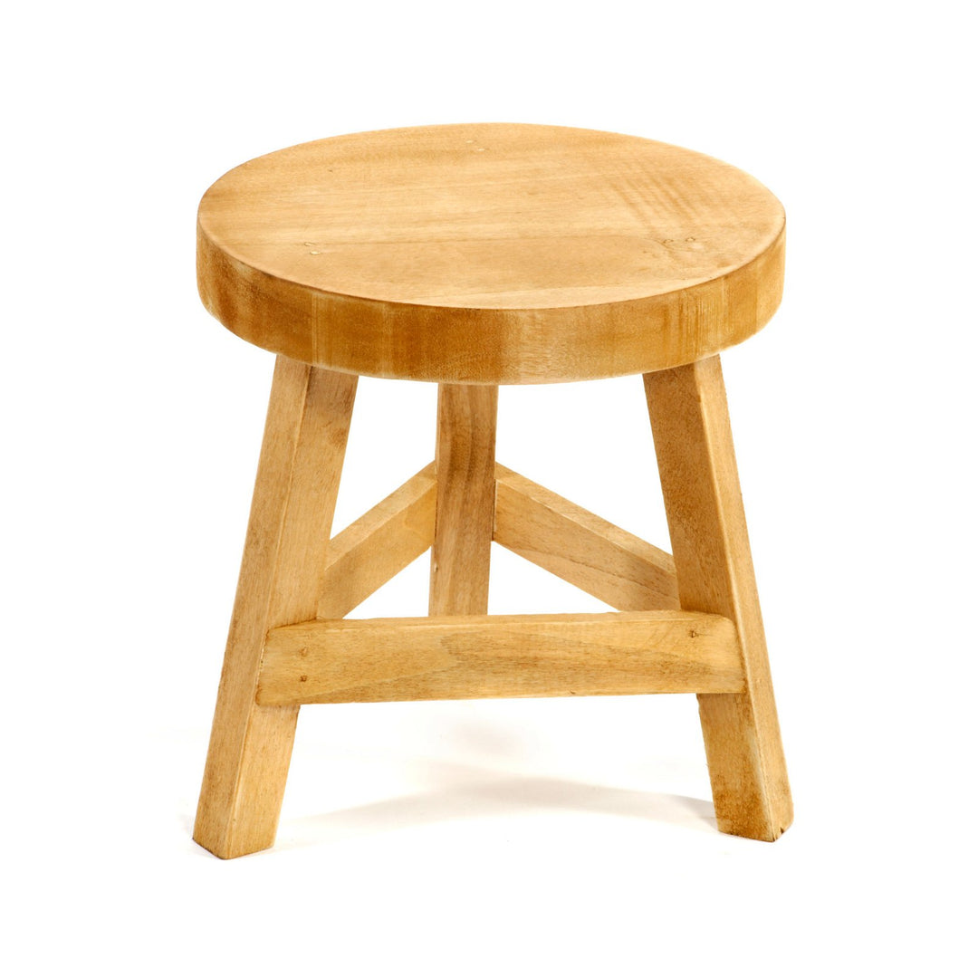 Plain Wood Three Legged Stool Standing at 23cm High