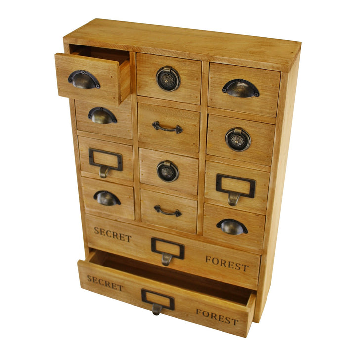 Wooden Storage Drawers, 14-Drawer Unit