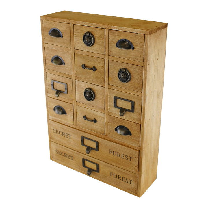 Wooden Storage Drawers, 14-Drawer Unit